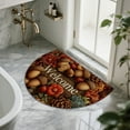 thumbnail image 6 of 35.43*23.62in Halloween Semi-Circular Pumpkin Door Mat, Printed Floor Mat, Polyester Entrance Mat, Autumn Thanksgiving Porch Entry Mat, Easy-to-Clean Indoor & Outdoor Mat, 6 of 6