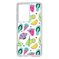 thumbnail image 1 of DistinctInk Clear Shockproof Hybrid Case for Galaxy S21 ULTRA 5G (6.8" Screen) - TPU Bumper, Acrylic Back, Tempered Glass Screen Protector - Summer Graphics - Flip Flops Watermelown Lemonade, 1 of 2