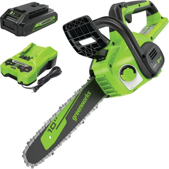 Greenworks 24V 10 In. Chainsaw with 2.0 Ah USB Battery & Charger 2020102