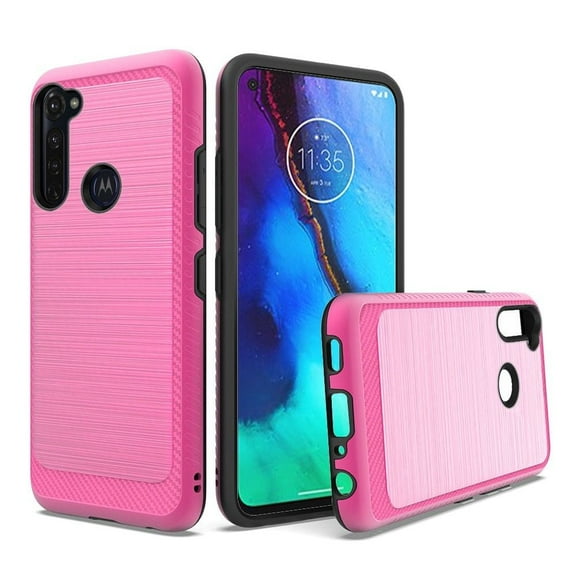GSA Brushed hybrid Case w/Edge Design for Moto G Stylus 2020, XT2043 - Hot Pink
