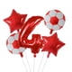 thumbnail image 5 of Globos de helio con temática de fútbol para niños, decoración de fiesta de cumpleaños de 30 pulgadas, 1, 2, 3, 4, 5, 6, 7, 8, 9 años, 5 unidades（Negro, 5 of 5