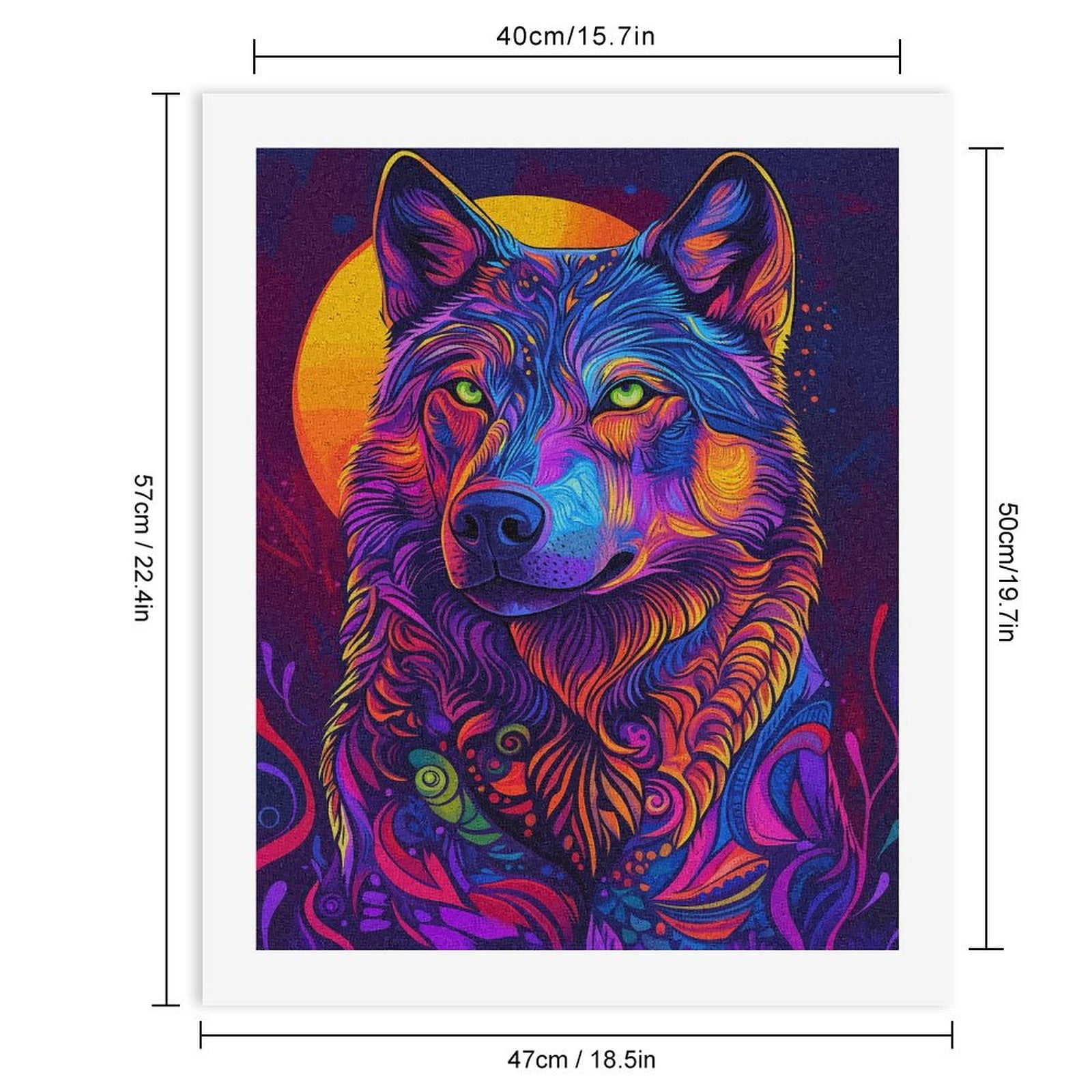 Paint By Numbers Kit for Adults Beginner - DIY Colorful Wolf Art Vibrant Sunset Canvas Painting Kits for Adults, Frameless Paint By Number for Adults for Home Wall Decor 16x20 Inch