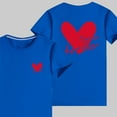 thumbnail image 3 of WREESH Family Matching T-Shirts for Men Comfortable Crew Neck Short Sleeve Tops with Heart Prints for Family Outings Blue, 3 of 5