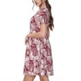 thumbnail image 2 of Naloa Orchids Flowers Print Womens Summer A-Line Dress with Pockets,Short Sleeve Dresses,Flowy Beach Swing Dress for Vacation Travel, 2 of 6