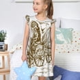 thumbnail image 4 of Balery Western Scenery With Old Wagon Camisón de princesa para niñas, pijama de algodón con mangas abullonadas, suave y bonito.-Large, 4 of 6