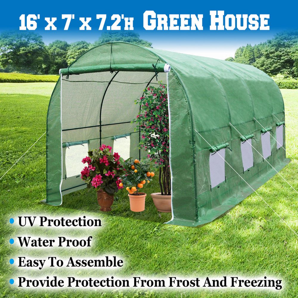 New Hot Green House 16'x7'x7'H Walk In Outdoor Plant Greenhouse