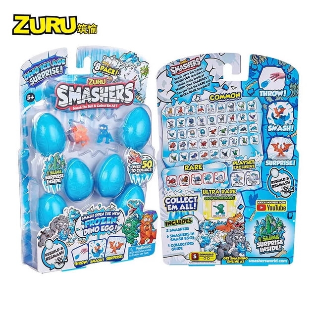 2025 Zuru-figuras de dinosaurios originales para niños, juguetes coleccionables, huevo de huevo congelado, aplastar la bola, sorpresa
