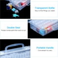 thumbnail image 2 of Amdohai Clear Plastic Diamond Storage Box with Handle 64 Pack Transparent Diamond Embroidery Painting Accessory Tool Drill Jewelry Beads Container Holder with Label, 2 of 8