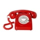 thumbnail image 4 of Teléfono fijo estilo retro, estilo años 60, decorativo, estilo vintage, teléfono de disco giratorio. Rojo, 4 of 9