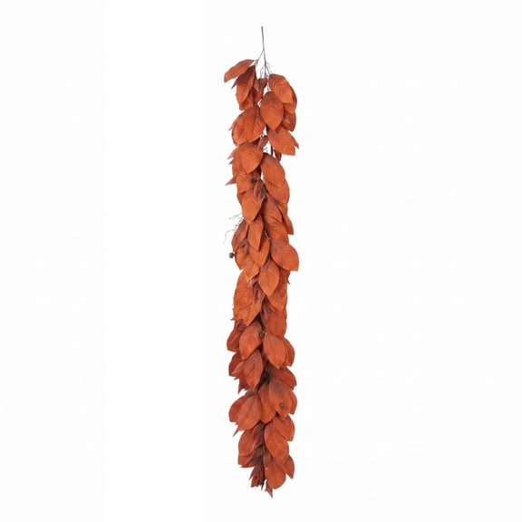 Garland Artificial Magnolia Leaf Fall Garland Burnt Orange Foliage 70 Inch for Home Mantel Table Wall Seasonal Thanksgiving Decor