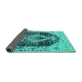 thumbnail image 2 of Ahgly Company Indoor Round Persian Turquoise Blue Bohemian Area Rugs, 8' Round, 2 of 4