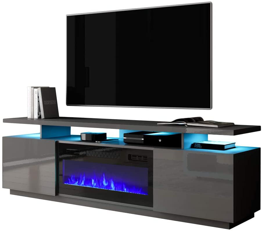 Eva-KBL Electric Fireplace Modern 71" TV Stand - Walmart ...