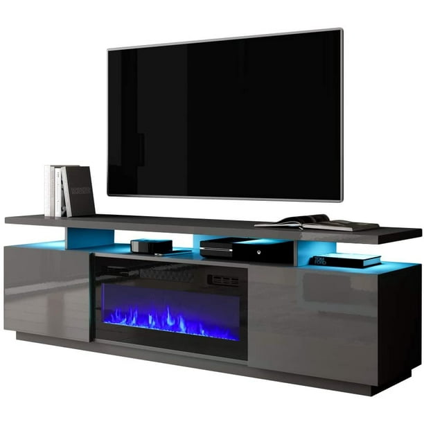 EvaKBL Electric Fireplace Modern 71" TV Stand