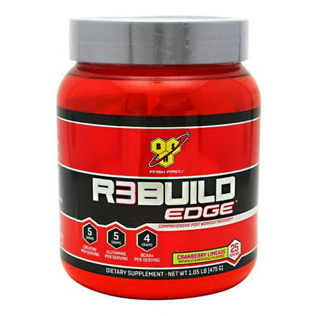BSN R3Build Edge Creatine + Glutamine Powder, Cranberry Limeade, 25 Servings
