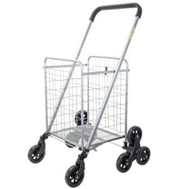 Dbest Products Folding Shopping Cart with Wheels, Sliver