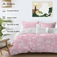 thumbnail image 3 of Winter Snowflakes Bedding Duvet Cover Set King Size 4 Pieces Christmas Abstract Art Star Pink Bedding Set with Zipper Closure, 1 Comforter Cover 92x106 Inches 1 Flat Sheet & 2 Pillow Cases, 3 of 7