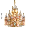 thumbnail image 3 of Acrylic Castle Christmas Ornament, Golden Castle Hanging Pendant, Magical Princess Castle Decor for Christmas Tree, 3 of 7