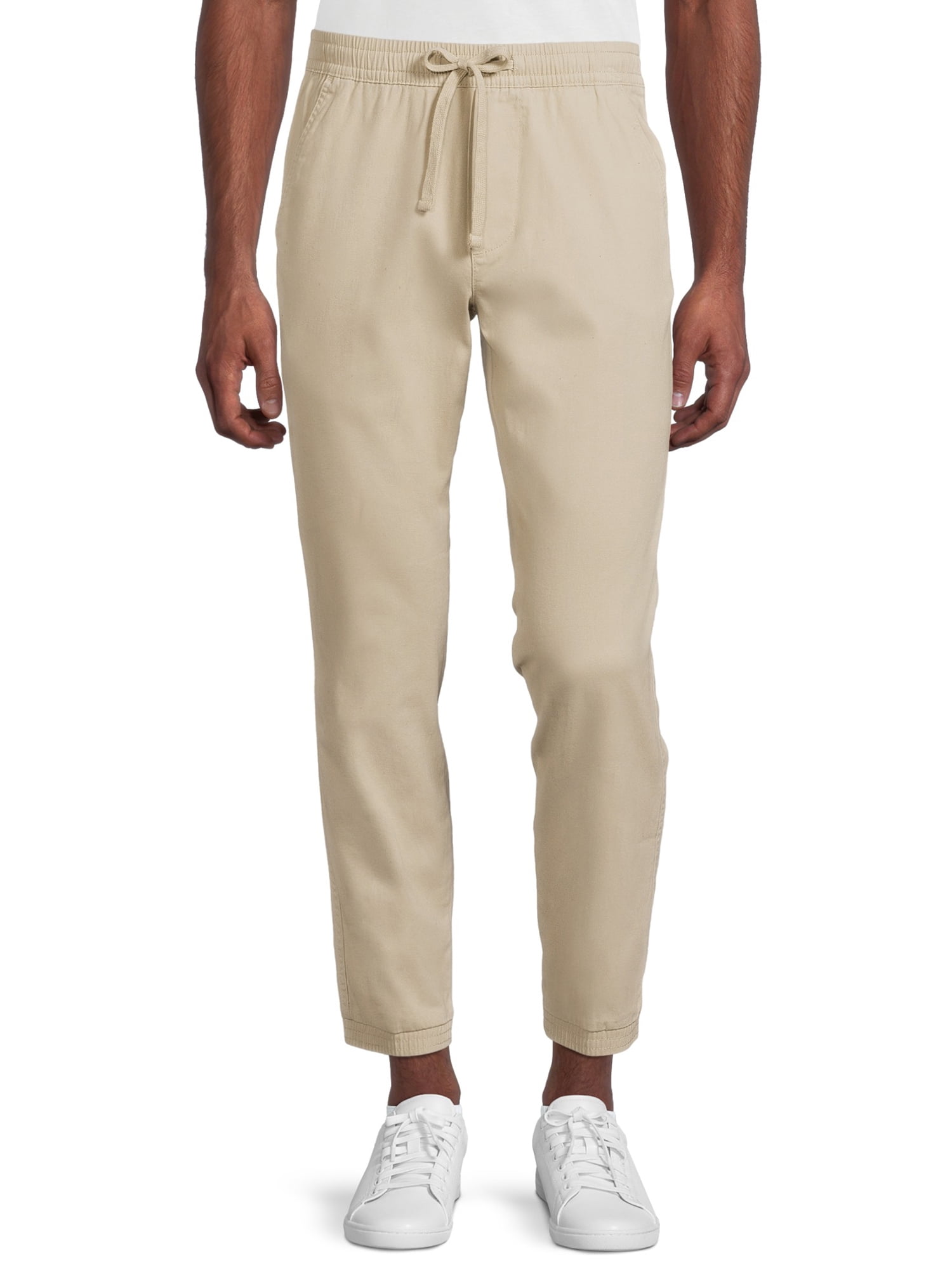 No Boundaries Men's and Big Men's Stretch Twill Slim Fit Joggers