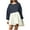 Navy, variant on LEAVINGSUO Fall Dresses for Women 2023 Fashion Women's Casual Over Sized Sweatshirt Long Sleeve Dress Round-Neck Ladies Patchwork Mini Dresses Navy M