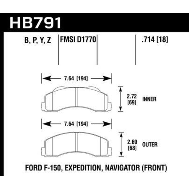 Hawk Performance Hb791Y.714 Plaquette de Frein