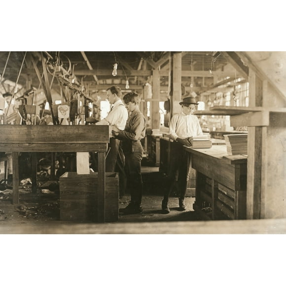 Cigar Box Factory, 1909. /Nworkers At The Tampa Cigar Box Factory In Tampa, Florida. Photograph By Lewis Hine, January 1909. Poster Print by  (24 x 36)