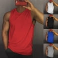 thumbnail image 5 of Mens T shirt Crew Neck Tank Tops Sleeveless Vest Gym Muscle Fitness Undershirt, 5 of 11