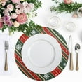 thumbnail image 5 of Ryvnso Christmas Snowflake Pattern Round Plate Mats Dining Table Placemat 1 Piece for Holiday Decoration, 5 of 7