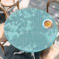 thumbnail image 4 of Round Table Cover 45-54 Inch Aqua Waterproof Reusable Table Cloth Round Fitted Vinyl Tablecloth with Elastic Edged for Parties Outdoors, Rustic Farmhouse Solid Color, 4 of 9