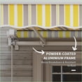 thumbnail image 5 of Retractable Patio Awning | 12' x 10' Manual Shade for Deck Balcony Yard, Mustard Yellow Slate Gray | Aluminum | Rectangle, 5 of 10