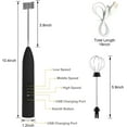 thumbnail image 3 of Milk Frother Handheld Rechargeable Foam Maker for Lattes, Electric Drink Mixer with 2 Whisks for Bulletproof Coffee, Mini Foamer for Cappuccino Frappe Matcha Hot Chocolate, 3 of 7