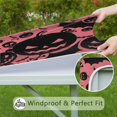 thumbnail image 6 of Halloween Pink Spooky Pumpkins and Bats Square Fitted Tablecloth with Elastic Edge,Square Table Cover,Washable Elastic Table Cover for Home Kitchen Party Decor 34"x34", 6 of 6