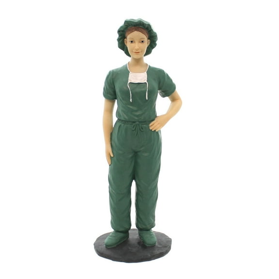 Professional Female Nurse in Scrubs Figurine, 8.5" Tall