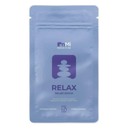 OnMi Patch Relax Patches - Naturally Derived B1, B6, Valerian, and Passion Flower Transdermal Relaxation Patches - Promote Stress Relief with Calming Plant Based Ingredients (12 Pack) 12 Count