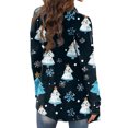 thumbnail image 5 of Women's Fashionable Loose-Fit Casual Cardigan with Christmas Print Mid-Length Coat for Holiday Outfits and Comfortable Wear,Blue,2XL, 5 of 6