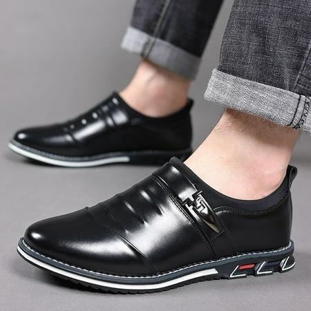 

NEGJ Fashion Style Men s Breathable Comfortable Business Lace Up Leisure Solid Color Leather Shoes