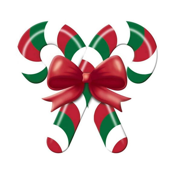 13" Metal Embossed Candy Canes: Red/Green