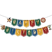 Cute Birthday Party Supply Disposable Banner Cake Topper Hanging Flag Harry Potter Balloons Set Birthday Decoration