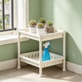 thumbnail image 4 of 2 Tier Storage Organizer Plastic Shelving Unit, Ventilated Small Shelves, Multi-Purpose Kitchen Rack Countertop Snack Rack Storage Shelving for Bathroom Window Household Supplies, White by XSAOP, 4 of 6