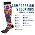 thumbnail image 2 of FORMRS Womens Knee High Socks Casual Long Thick Travel Daily Wear, 1 Pair, Purple Flowers, 2 of 6