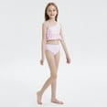 thumbnail image 4 of PMVFHDE Girls' Sleeveless 3-Piece Bikini Set with Ruffle & Flounce Trim, Scale Gradient Mermaid Design Swimwear for Hot Spring & Beach, Quick-Dry Comfortable Fit b,10-11 Years, 4 of 9