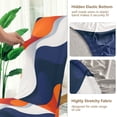 thumbnail image 5 of Yayeee 4 Pack Dining Chair Covers Stretch Parson Chairs Slipcovers Seat Protector, Blue Abstract Wavy, 5 of 6