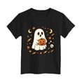 thumbnail image 7 of PEASKJP Halloween Shirts Kids Toddler Ghost Graphic Tee Spooky Season Fall Clothes (Black,3-4 Years), 7 of 7