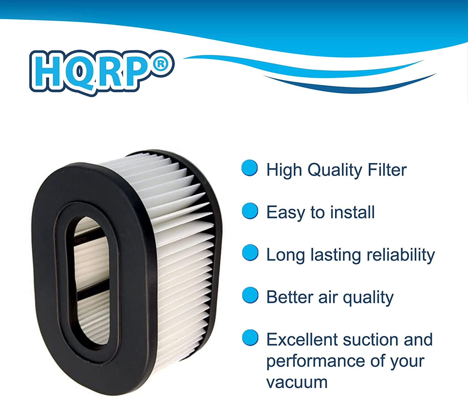 HQRP 2-Pack Washable & Reusable Hepa Filter for Hoover TurboPOWER & Foldaway Bagless Upright Vacuum Cleaner