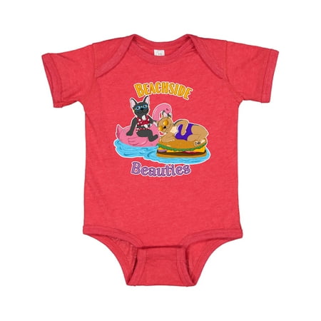 

Inktastic Cute French Bulldogs On Pool Floaties Beach side Beauties Gift Baby Boy or Baby Girl Bodysuit