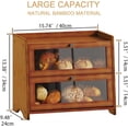 thumbnail image 2 of Bread Box for Kitchen Countertop, Extra Large Bamboo Bread Storage Container for Homemade Bread, Double Layer Sourdough Breadox, Bread Bin Organizer for Counter Cabinet Pantry, Brown, 2 of 7