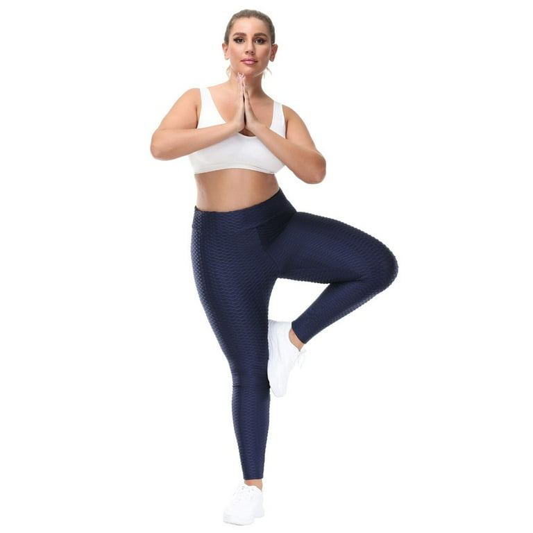 Hanna Nikole Women Plus Size High Waist Yoga Leggings Texrured