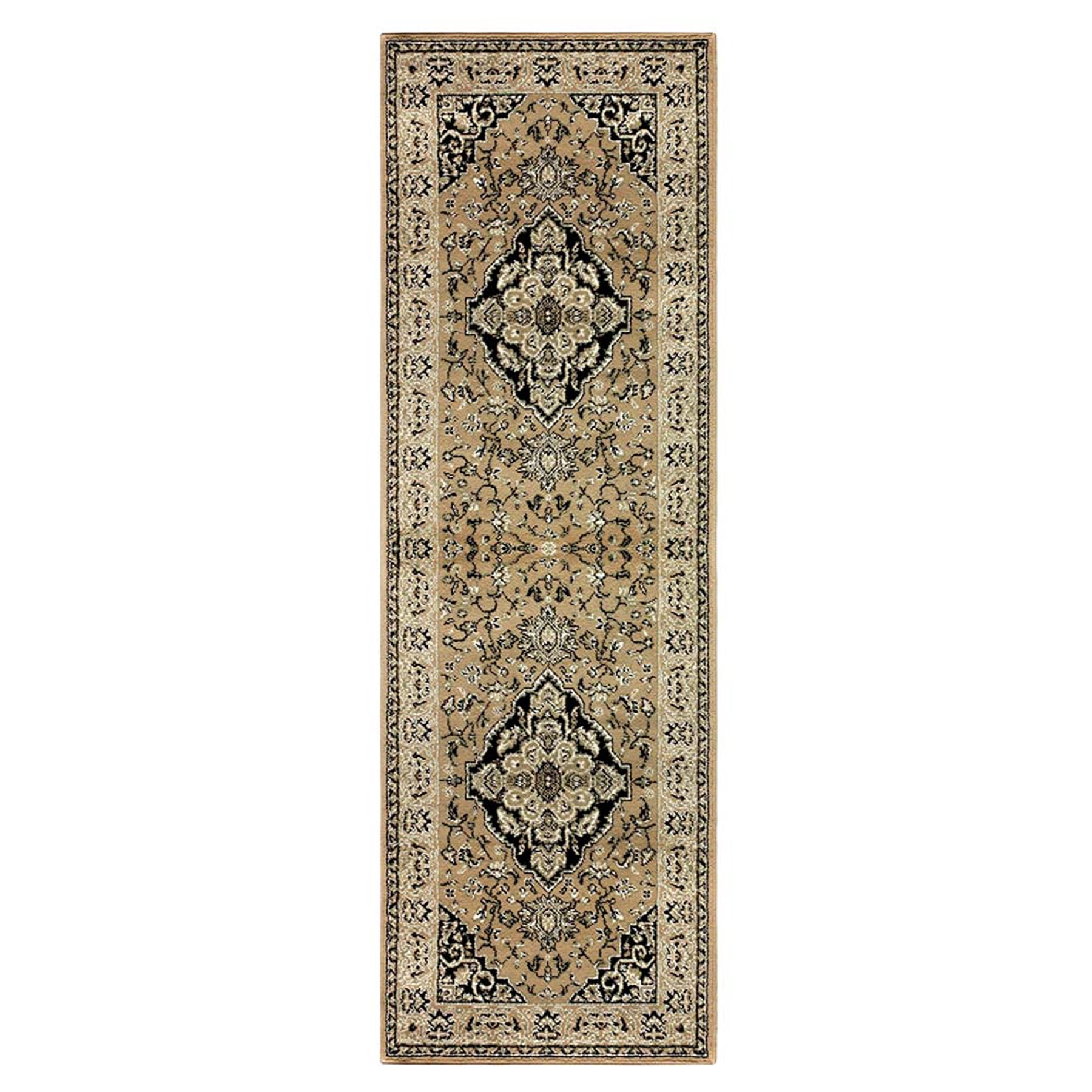 Superior Glendale Oriental Medallion Indoor Runner Rug, 2'7"x8', Gold
