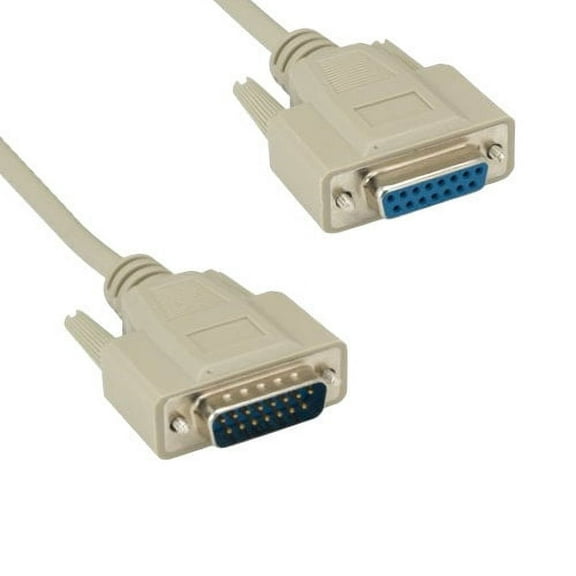 Kentek 6 Feet FT DB15 Monitor Extension Cable Cord Connector 28 AWG Molded Serial RS-232 D-Sub 15 Pin Male to Female M/F for Mac Macintosh VGA Video Display
