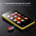 thumbnail image 6 of TIMMKOO 72GB MP3 Player with Bluetooth, 4.0" Full TouchScreen Mp4 Mp3 Player with Speaker, Portable HiFi Sound Mp3 Music Player with Bluetooth, Voice Recorder, Supports up to 512GB TF Card (Yellow), 6 of 7