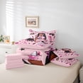 thumbnail image 6 of Erosebridal Cute Black Girls 7-Piece Twin Bedding Sets,Kids Lipstick Cosmetics Pink Sequin Print Stars Bedding Comforter Set,Reversible Pink, 6 of 7